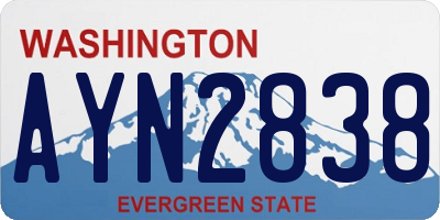 WA license plate AYN2838