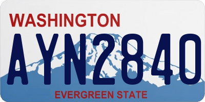 WA license plate AYN2840