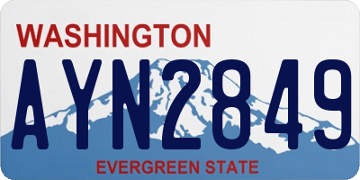 WA license plate AYN2849