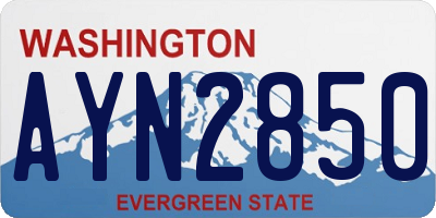 WA license plate AYN2850