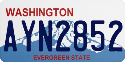 WA license plate AYN2852