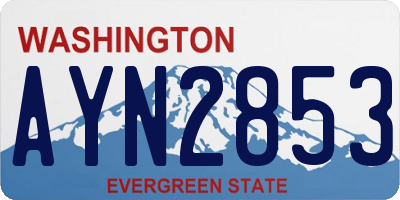 WA license plate AYN2853