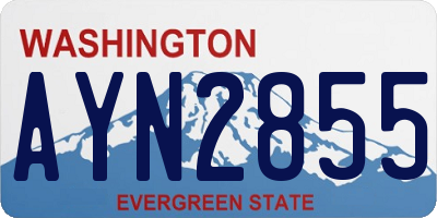 WA license plate AYN2855