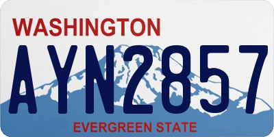 WA license plate AYN2857