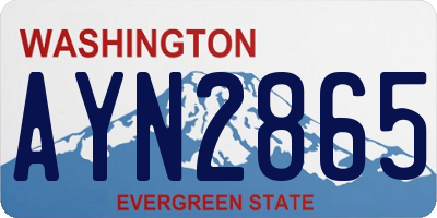 WA license plate AYN2865