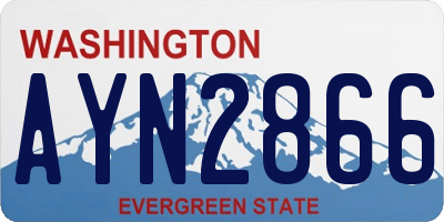 WA license plate AYN2866