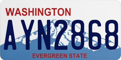 WA license plate AYN2868