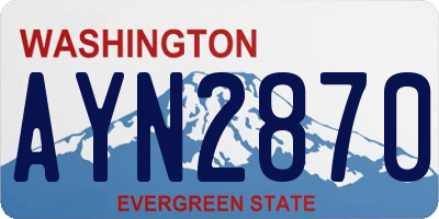 WA license plate AYN2870