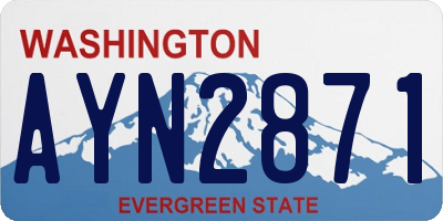 WA license plate AYN2871