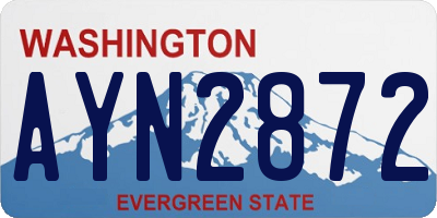 WA license plate AYN2872