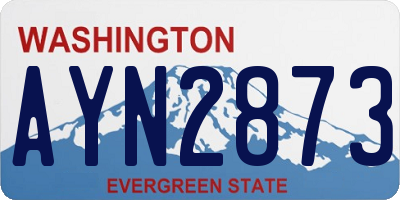 WA license plate AYN2873