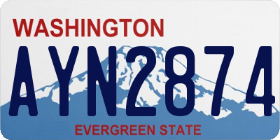 WA license plate AYN2874