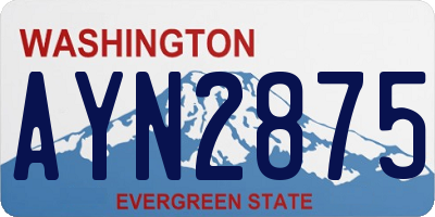 WA license plate AYN2875