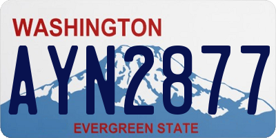 WA license plate AYN2877