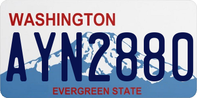 WA license plate AYN2880