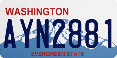 WA license plate AYN2881