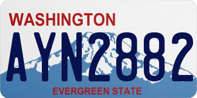 WA license plate AYN2882