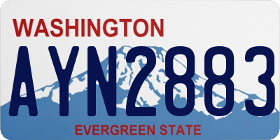 WA license plate AYN2883