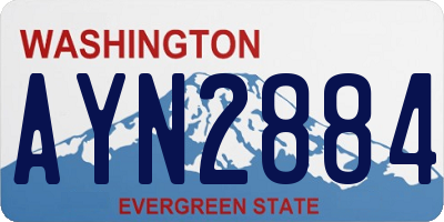 WA license plate AYN2884