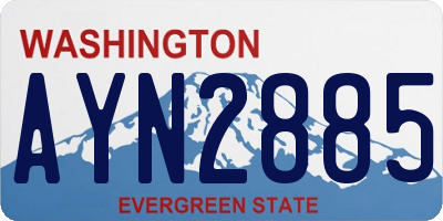 WA license plate AYN2885