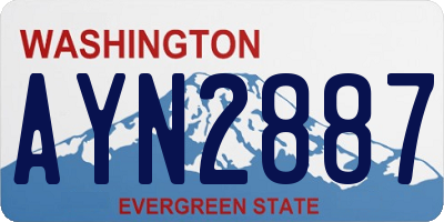 WA license plate AYN2887