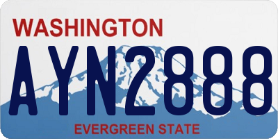 WA license plate AYN2888