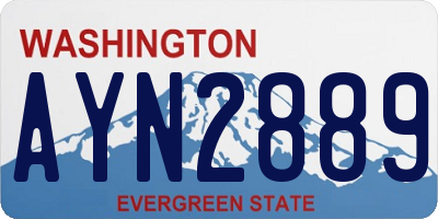 WA license plate AYN2889