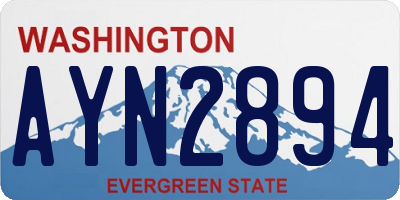 WA license plate AYN2894