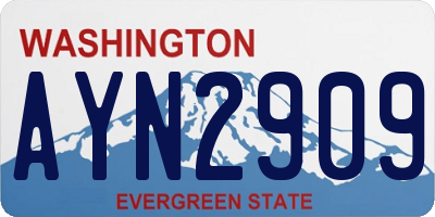 WA license plate AYN2909