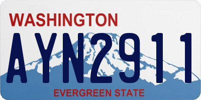WA license plate AYN2911