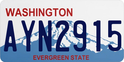WA license plate AYN2915