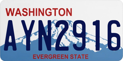 WA license plate AYN2916