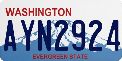 WA license plate AYN2924