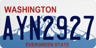 WA license plate AYN2927