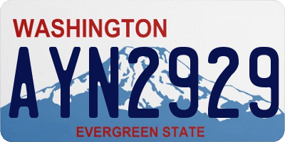 WA license plate AYN2929