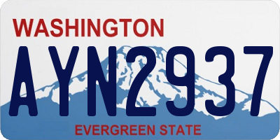 WA license plate AYN2937