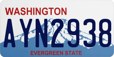 WA license plate AYN2938