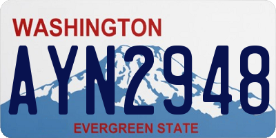 WA license plate AYN2948