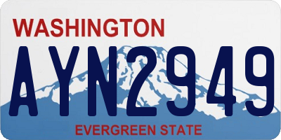 WA license plate AYN2949