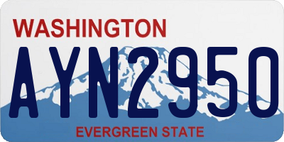 WA license plate AYN2950