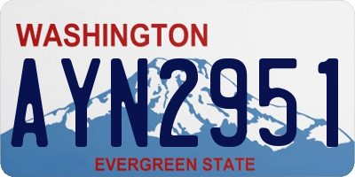 WA license plate AYN2951