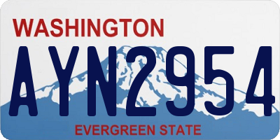 WA license plate AYN2954