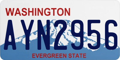 WA license plate AYN2956