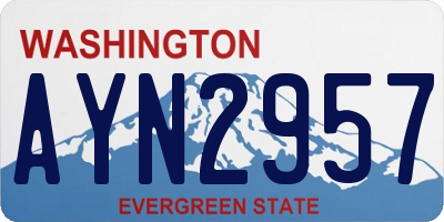 WA license plate AYN2957