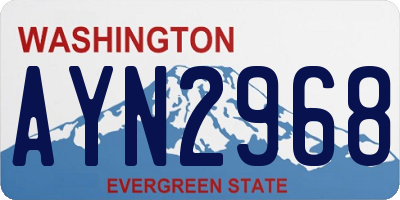 WA license plate AYN2968