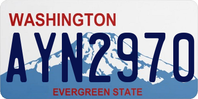 WA license plate AYN2970