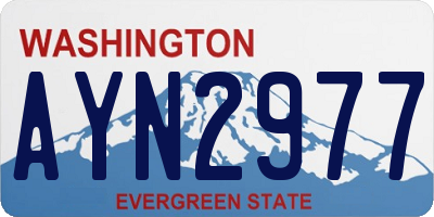 WA license plate AYN2977