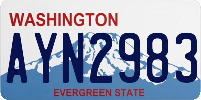 WA license plate AYN2983