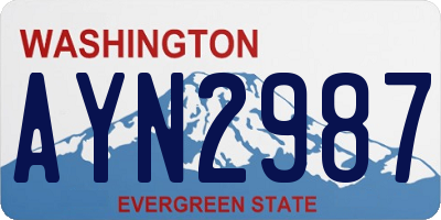 WA license plate AYN2987
