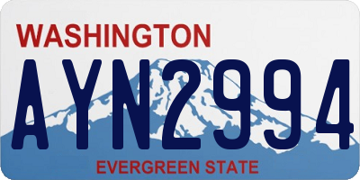 WA license plate AYN2994
